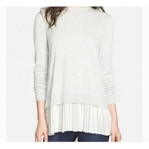 Nordstrom Chelsea 28 pleated hem sweater w/ split back  Office Career SZ M #1400